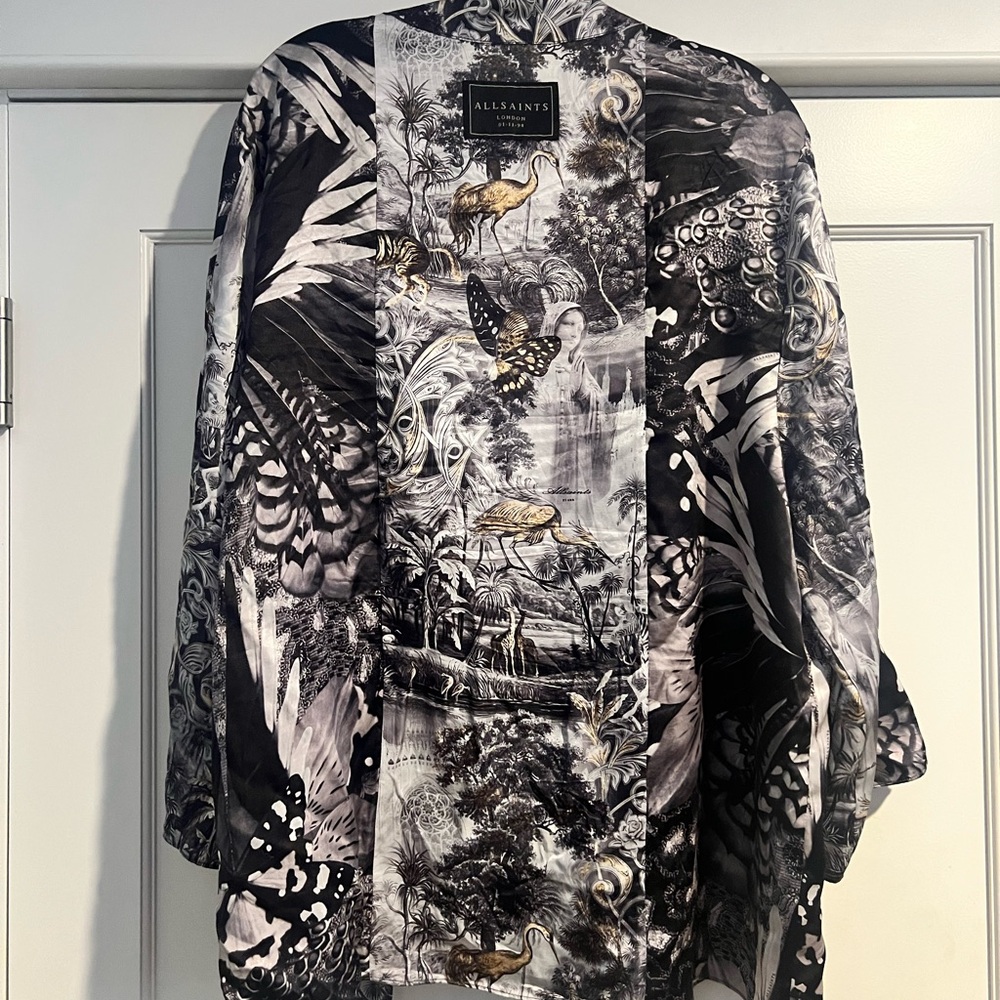 AllSaints Casi Gene Printed Kimono - Sz. UK 16/US 12 - Picture 10 of 16